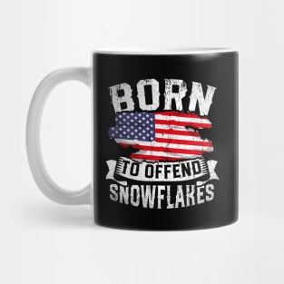 Born To Offend Snowflakes US Flag Funny American Republican Mug